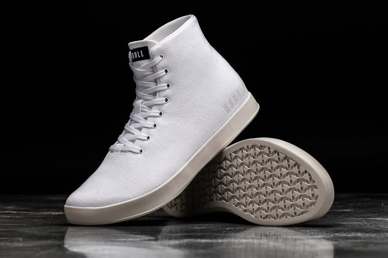 Nobull High-Top Ivory Canvas Men's Trainers White | USA N1455W